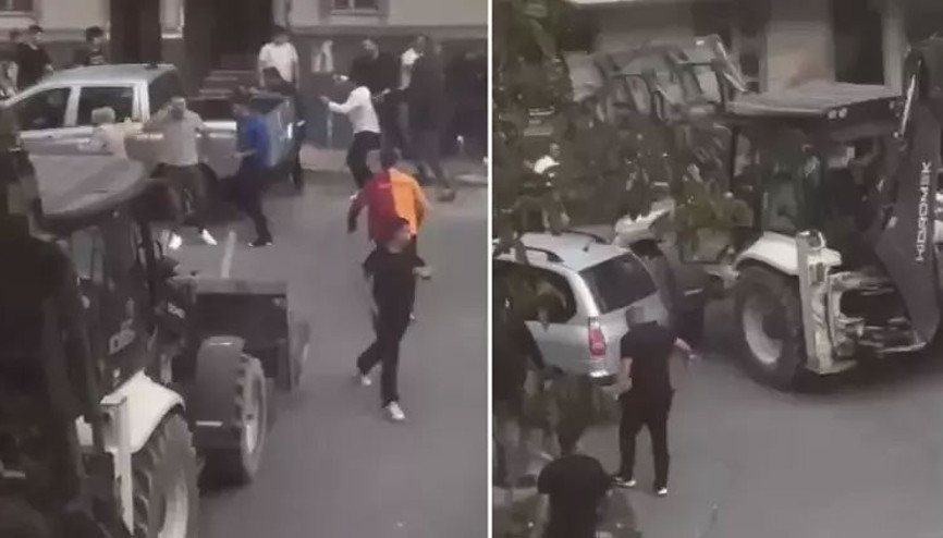 Ceviz kavgasında ortalık savaş alanına döndü İş makinesiyle kavgaya girdi