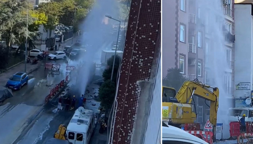 Kağıthane’de kepçe isale borusunu patlattı Şaşırdık, panik olduk