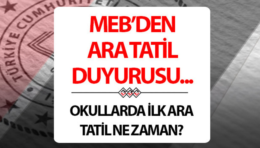 MEB KASIM AYI (BİRİNCİ-İLK) ARA TATİLİ 2024 - 2025 TARİHİ || MEBden 9 günlük ara tatili için önemli açıklama: Tatil takvimi açıklandı 2024 yılı 1.ara tatil ne zaman başlıyor, kaç gün sürecek Kasım tatiline kaç gün kaldı
