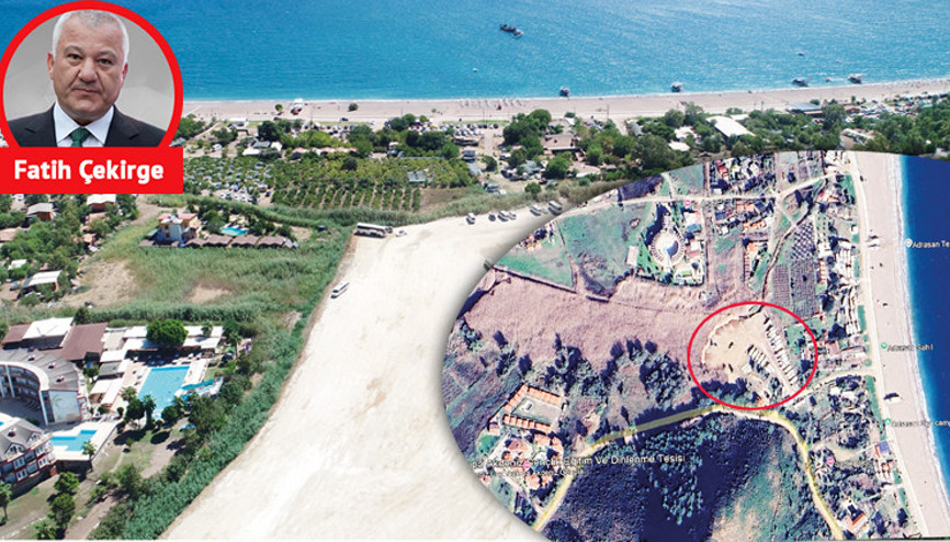 Tanıtım afişi olan sahildeki gölü otoparka çevirdiler