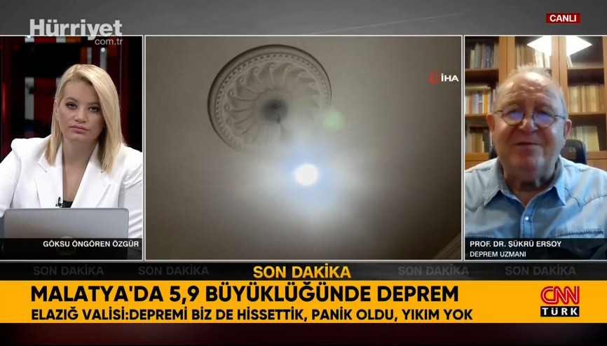 Malatyadaki 5.9 büyüklüğündeki deprem sonrası Prof. Dr. Şükrü Ersoydan değerlendirme