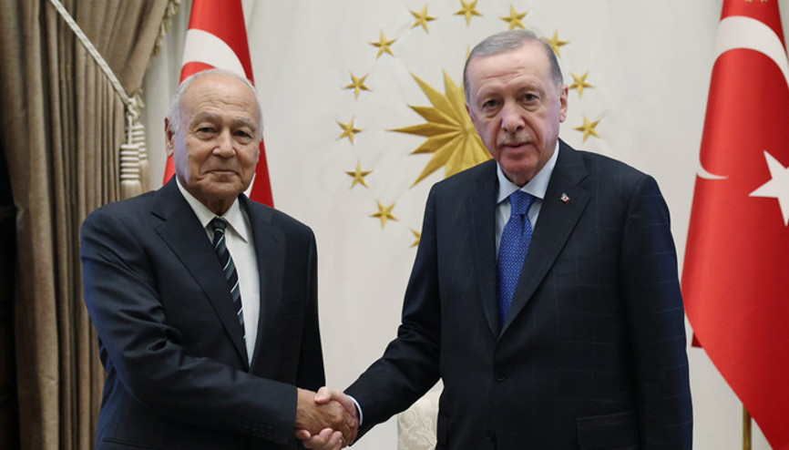 Cumhurbaşkanı Erdoğan, Arap Birliği Genel Sekreteri Ebu Gayt ile bir araya geldi