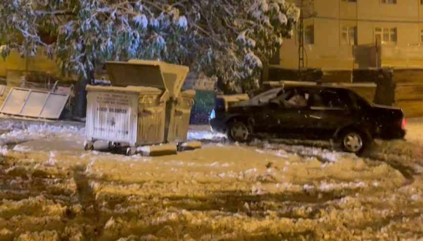 Karda drift atan sürücüye 32 bin lira ceza kesildi