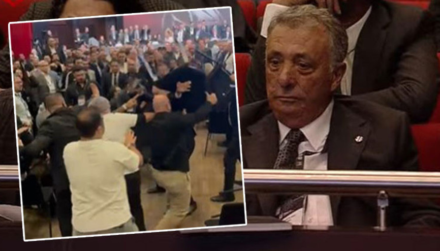 Beşiktaş Genel Kurulunda kavga çıktı Ahmet Nur Çebi salona girince...