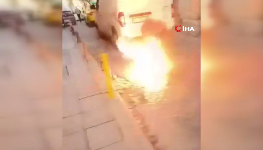 Fatih’te yer altındaki kablo bomba gibi böyle patladı