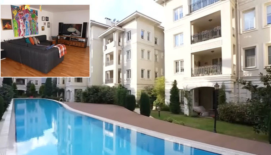 Ünlü oyunu havuz manzaralı 3+1 evinin kapılarını açtı