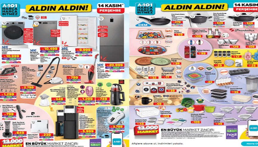 BUGÜN SATIŞTA A101 ALDIN ALDIN KATALOĞU VE FİYAT LİSTESİ 14 KASIM 2024 || A101de bu hafta neler var, Perşembe günü aktüel ürünleri neler Buharlı temizleyici, su sebili, pencere temizleme robotu A101de