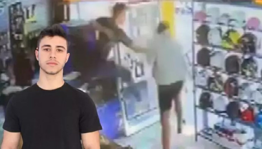 Atatürk görseline basan kişiye tezgahın üzerinden atlayıp müdahale etti