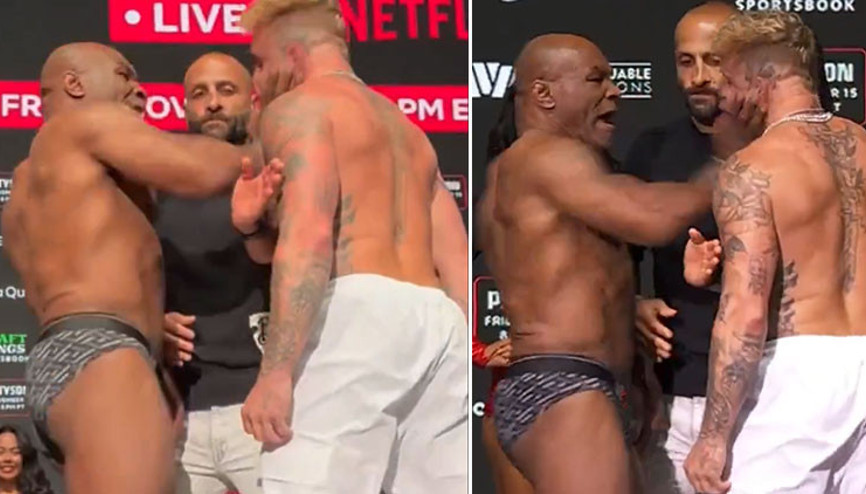 Dünyanın beklediği maç öncesi olay Mike Tyson, Jake Paulu tokatladı ve ortalık karıştı...