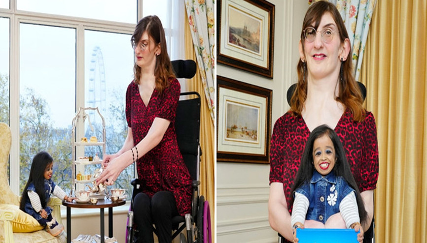 Dünyanın en uzun ve en kısa kadını bir araya geldi