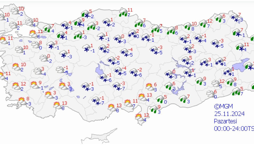 Kayseri ve Diyarbakırda kar ne zaman yağacak MGMden kar yağışı uyarısı