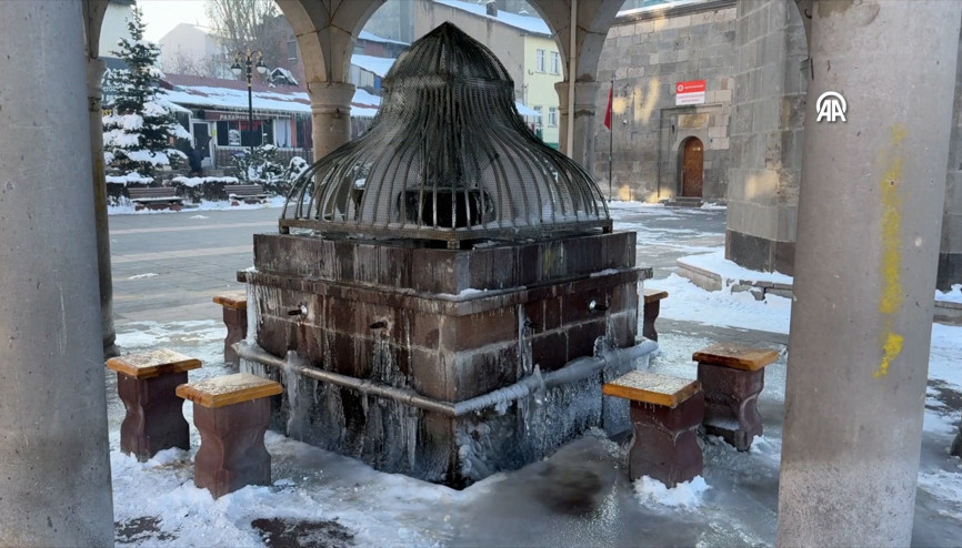 Erzurumda soğuk hava etkili oluyor