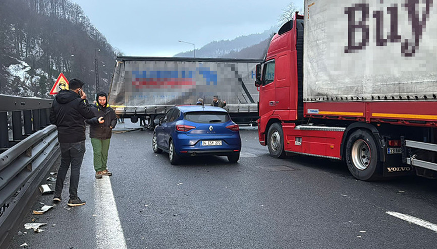Anadolu Otoyolunda kaza ulaşımı aksattı