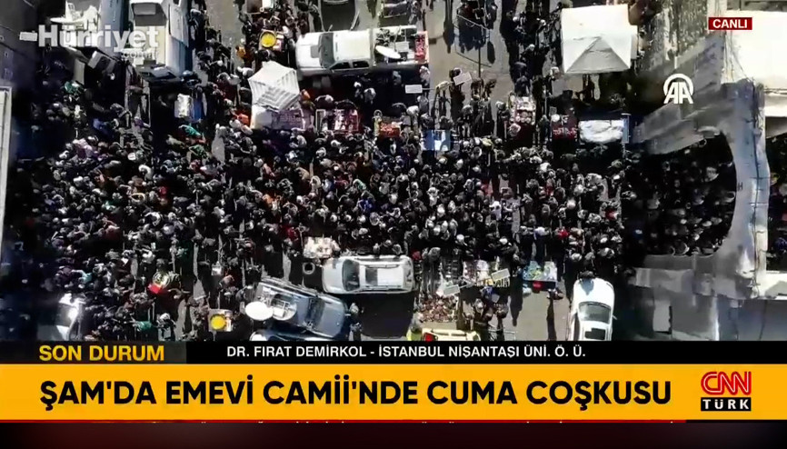 Esad sonrası Suriyeliler ilk cuma namazı için Emevi Camii’ne akın etti