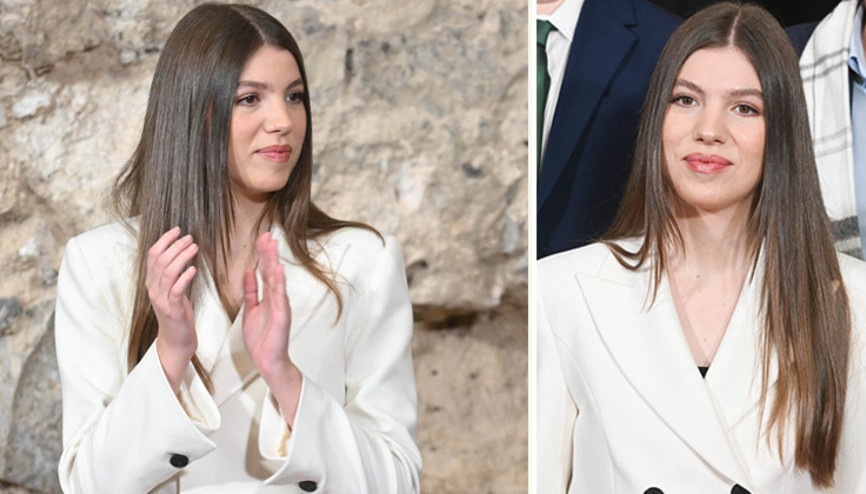 Yedek kardeş endamını gösterdi: Salona beyaz kuğu gibi girdi