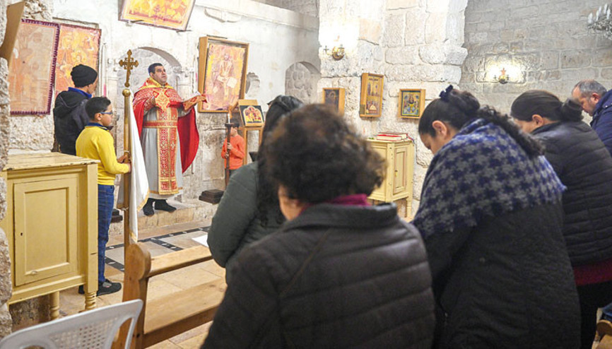 Antik kent Malule’de HTŞ sonrası ilk ayin Antik kent Malule’de HTŞ sonrası ilk ayin