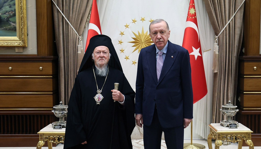 Cumhurbaşkanı Erdoğan, Fener Rum Patriği Bartholomeosu kabul etti