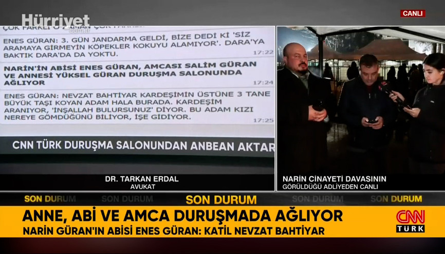 Narin Güran cinayeti davasında 2. gün: Enes Güran, ifade verdi