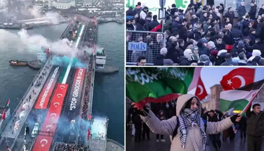 İstanbul’da Büyük Filistin Yürüyüşü