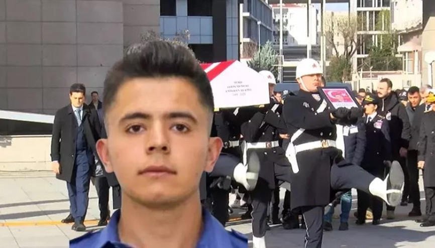 Şehit polis Emirhan Aramış için İstanbul Emniyet Müdürlüğü’nde tören