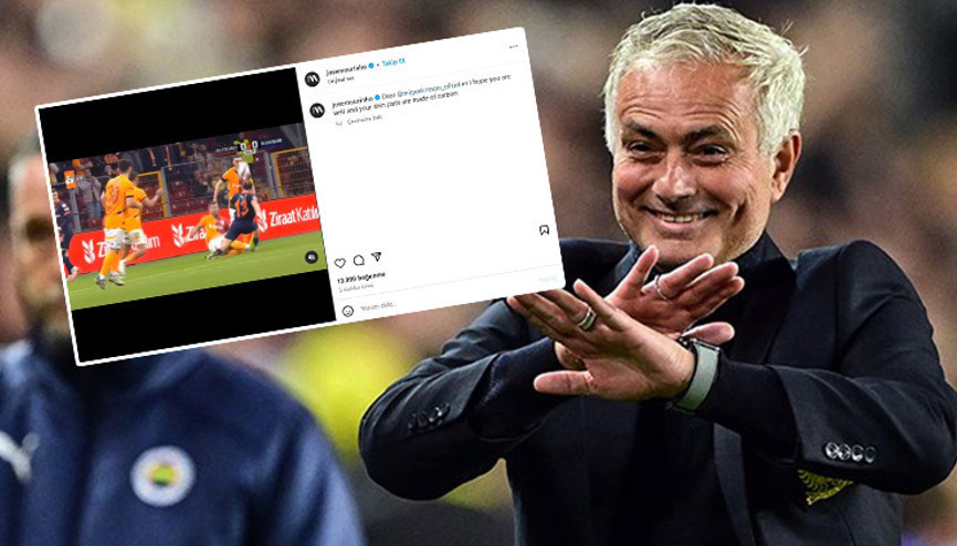 Jose Mourinhodan olay Galatasaray - Başakşehir maçı paylaşımı: Sevgili Crespo, umarım tekmeliklerin karbondandır