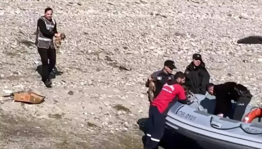 Sevgi Adası’nda mahsur kalan 6 yavru köpek, polis botuyla kurtarıldı
