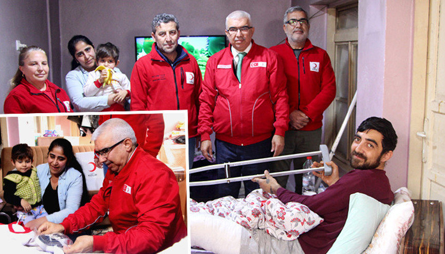 Adanada kazada yaralanan kuryenin ailesine yardım eli uzandı