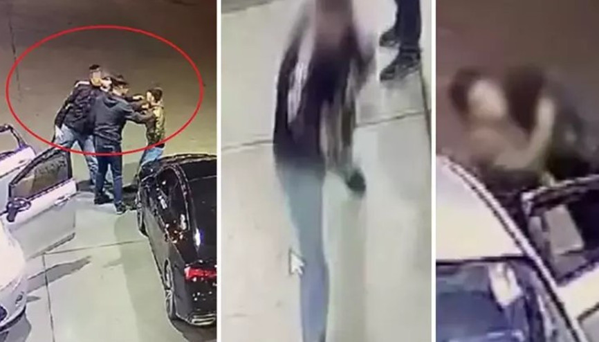 Silahlı grup, bir genci arabaya bindirip kaçırdı O anlar kameraya yansıdı