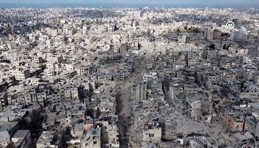 İsrail ordusunun Şucaiyyede bıraktığı yıkımın boyutu havadan görüntülendi