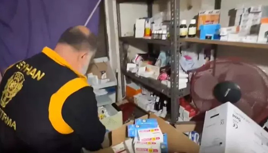 Adana’da bir depoya yapılan baskında 1314 kutu ilaç ele geçirildi