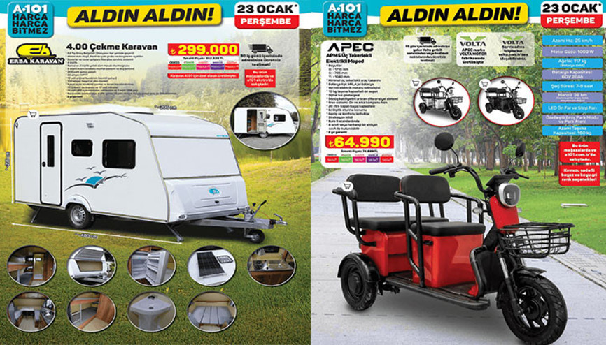 RAFLARDA A101 AKTÜEL ÜRÜNLER KATALOĞU 23 OCAK 2025 || Bu hafta A101de neler var Çekme karavan, elektrikli moped, overlok makinesi A101de RAFLARDA A101 AKTÜEL ÜRÜNLER KATALOĞU 23 OCAK 2025 || Bu hafta A101de neler var Çekme karavan, elektrikli moped, overlok makinesi A101de
