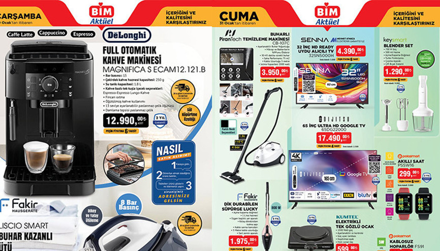 YENİ HAFTA BİM AKTÜEL 28-29-31 OCAK 2025 KATALOĞU - İNDİRİMLİ ÜRÜNLER || Bimde bu hafta neler var Bim aktüel katalog Tam Otomatik Kahve Makinesi getiriyor