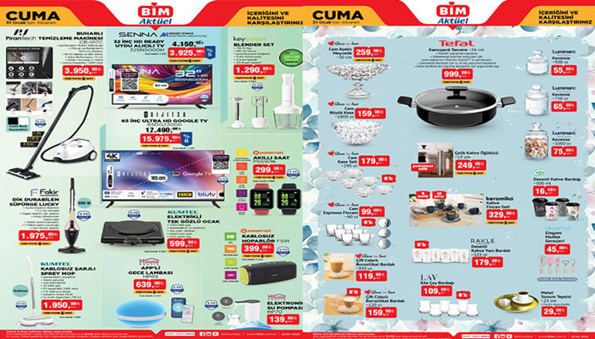 SATIŞA ÇIKIYOR BİM AKTÜEL ÜRÜNLER KATALOĞU 31 OCAK-YENİ BROŞÜR || Bimde bu cuma yeni neler var Bime kablosuz şarjlı sprey mop ve buharlı temizleme makinesi geliyor