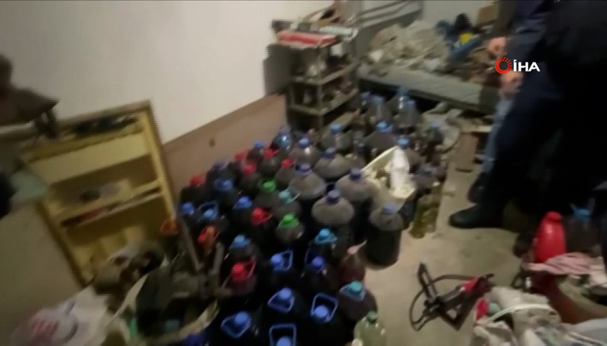 Tekirdağda 365 litre kaçak içki ele geçirildi