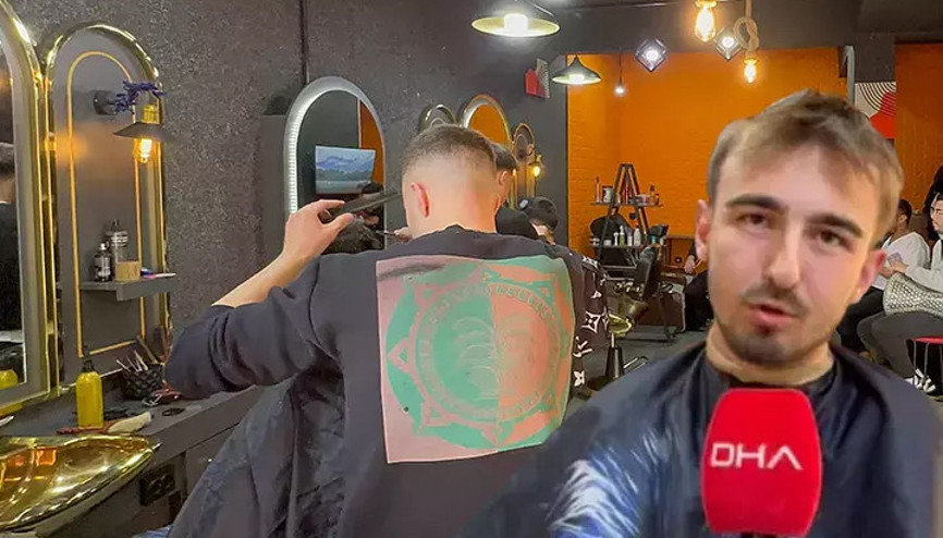 Bursadaki erkek kuaföründe ilginç uygulama... | İlk kez gelen müşteriler şaşkına dönüyor