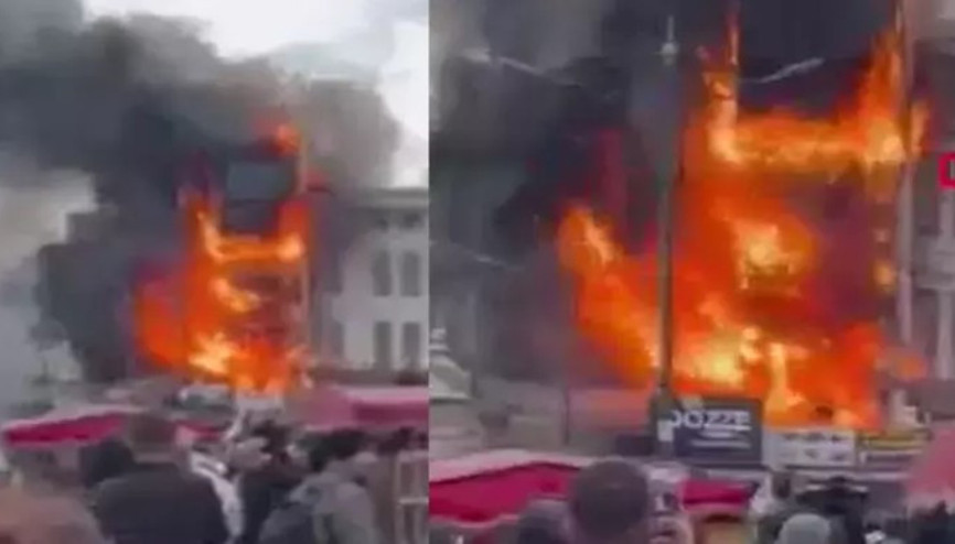 Mısır Çarşısının yanındaki restoranda yangın