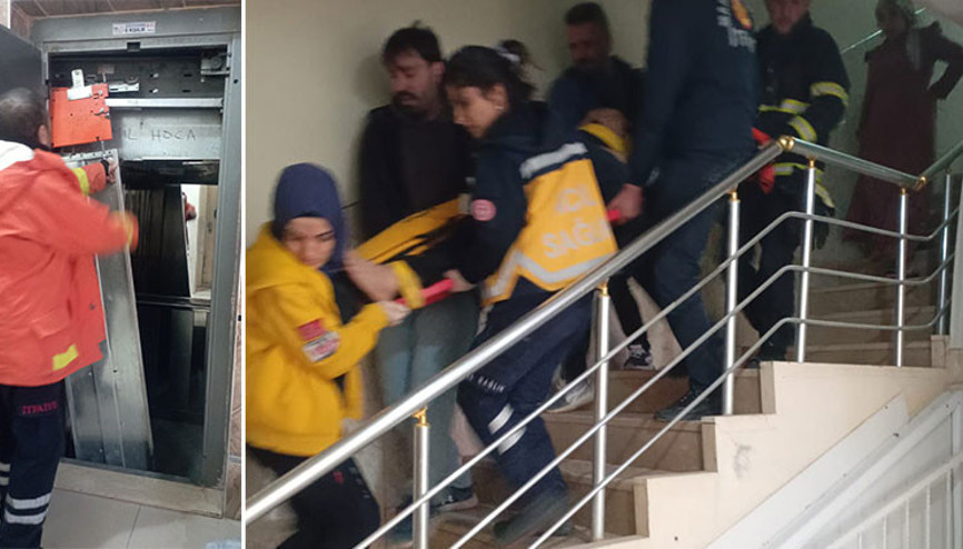 Mardinde asansör kabini düştü: 4 yaralı