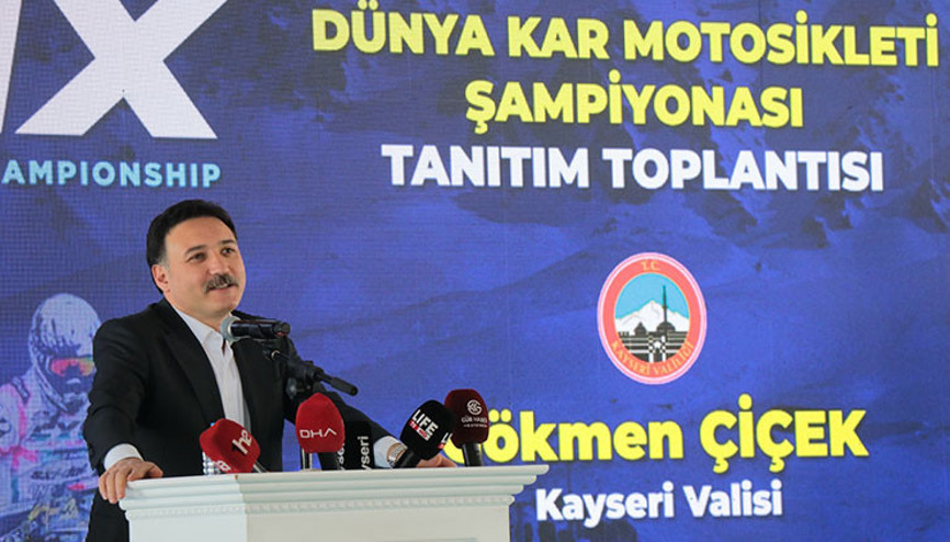 Erciyeste düzenlenecek Dünya Kar Motosikleti Şampiyonasının tanıtım toplantısı yapıldı
