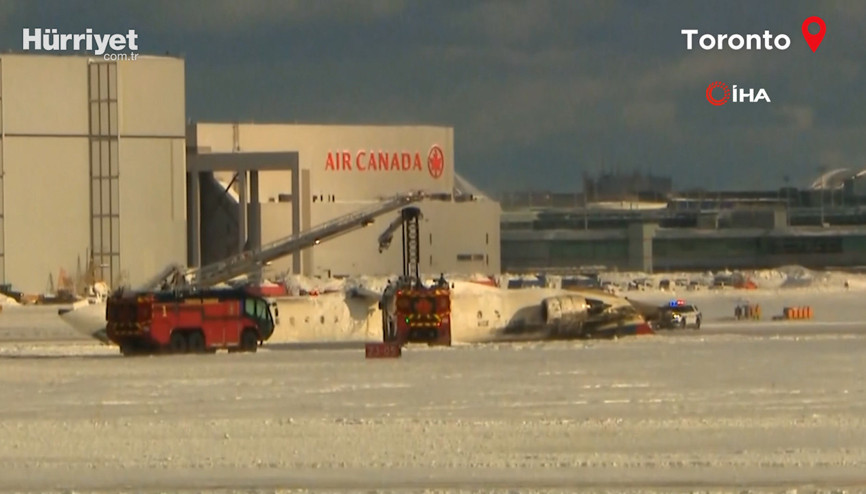 Kanada’ya iniş yapan yolcu uçağı ters döndü