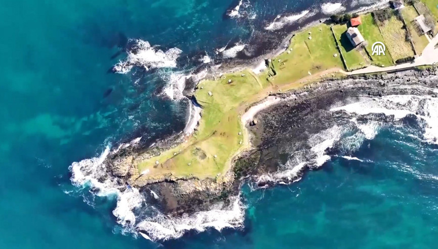Tarihi yarımada Yason Burnu drone ile havadan görüntülendi Tarihi yarımada Yason Burnu drone ile havadan görüntülendi