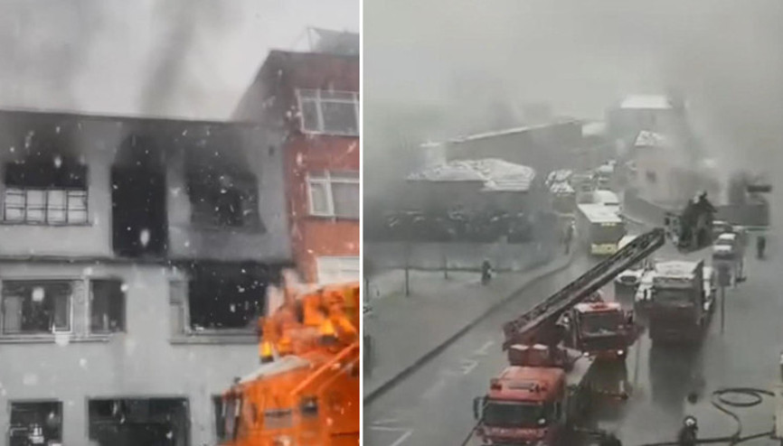 Beyoğlu Hasköyde 3 katlı binada yangın: Çok sayıda ekip sevk edildi