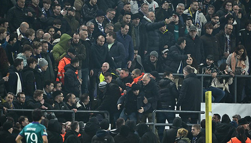 Anderlechtten Fenerbahçe maçındaki olaylara karışan taraftarlar için men kararı