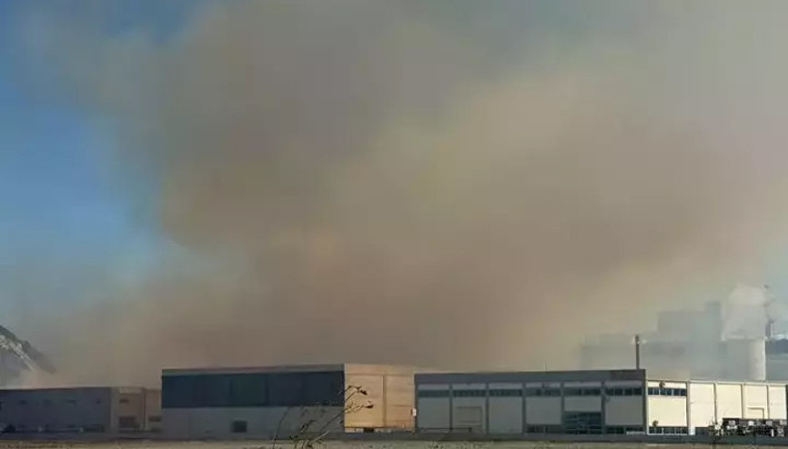 Aydında kağıt fabrikasının depolama alanında yangın