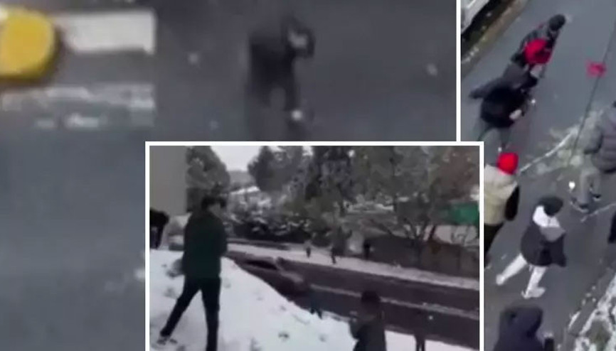 Esenyurtta kar topu eğlencesi kötü bitti