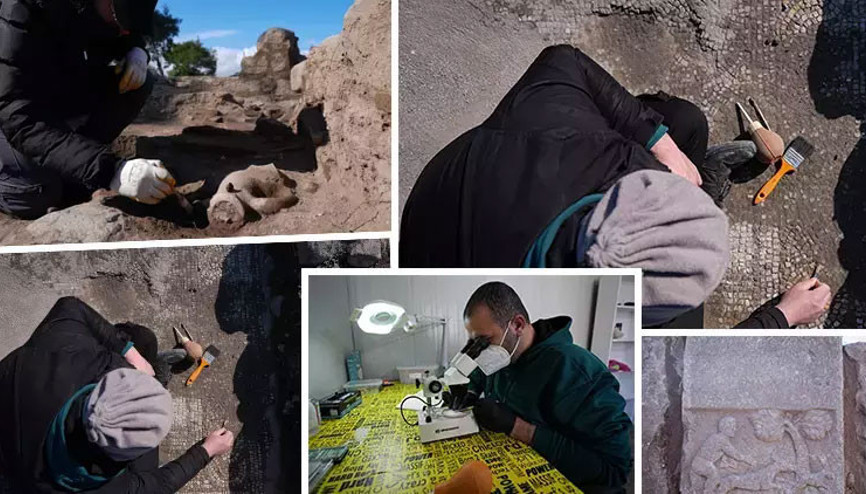 İzmir Pergamonda Mozaikli Ev gün yüzüne çıkarılıyor