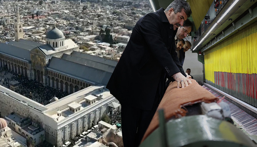 Emevi Camii’nin 5 bin 500 metrekarelik özel üretim halıları Türkiyeden