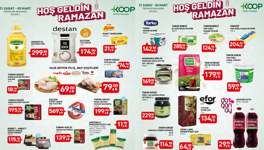 Tarım Kredi marketleri 21 Şubat-3 Mart kataloğu: Tarım Kredi Kooperatifi marketlerinde hangi ürünler indirimli, neler var