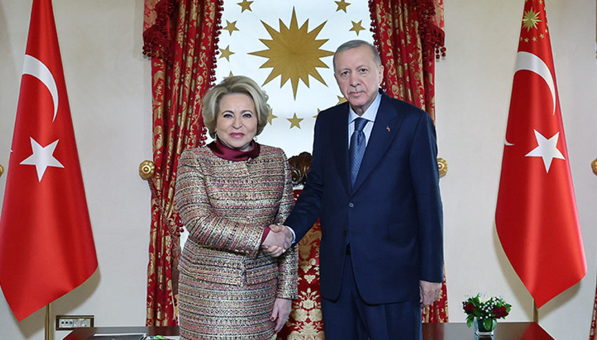 Cumhurbaşkanı Recep Tayyip Erdoğan, Rusya Federasyon Konseyi Başkanı Matviyenkoyu kabul etti