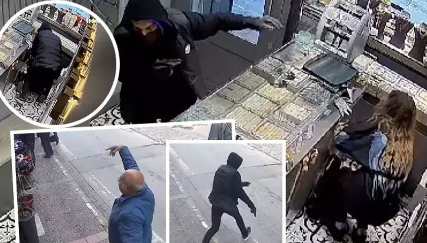 Balıkesirde kuyumcu soygunu Korku dolu anlar kamerada