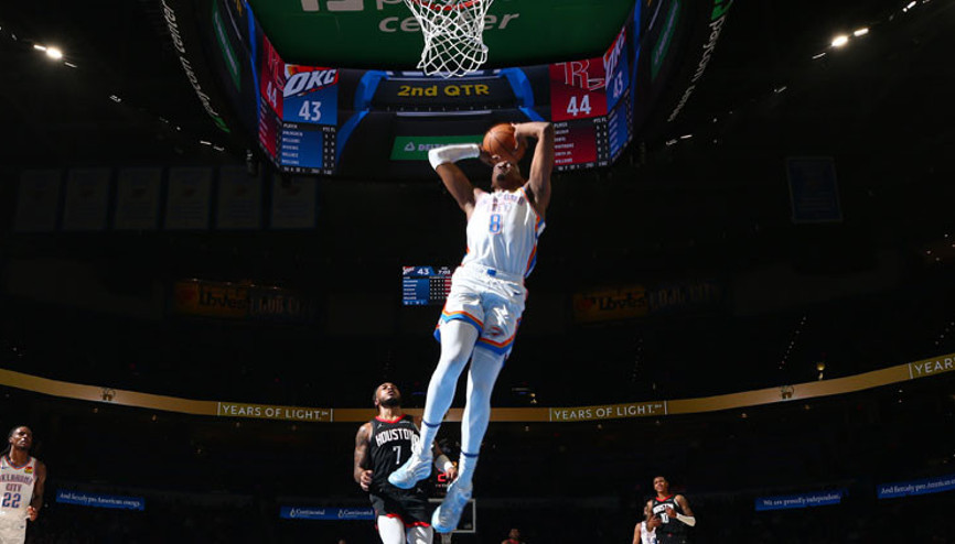 NBAde Thunder, Rocketsı Shai Gilgeous-Alexanderın 51 sayısıyla yendi
